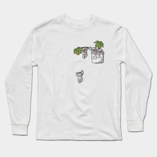 Cute Pocket Monkeys Long Sleeve T-Shirt